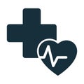 Heart pulse medical plus icon