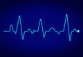 Heart pulse monitor with signal on dark blue background. Heart beat. ekg wave. Health Concept with cardiac frequency. vector Royalty Free Stock Photo