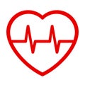 Heart pulse, one line, cardiogram, heartbeat