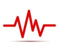 Heart pulse, one line, cardiogram, heartbeat - vector