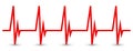 Heart pulse, one line, cardiogram - vector