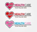 Heart pulse, one line creative logo. Heart care vector logotype illustration. Cardiology health care center, clinic logo. Royalty Free Stock Photo