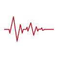 Heart pulse red line cardiogram vector icon