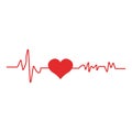 Heart pulse. Red and white colors. Heartbeat lone, cardiogram