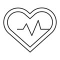 Heart pulse tracker line and solid icon. Sportsman heartbeat rate in love shape symbol, outline style pictogram on white Royalty Free Stock Photo