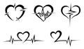 Heart Pulse Tribal Tattoo Set