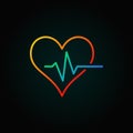 Heart pulse vector colored icon or logo element in outline style Royalty Free Stock Photo