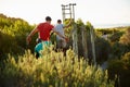 Heart-pumping, pulse-racing training. a group of men going through an obstacle course at bootcamp. Royalty Free Stock Photo