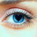 Heart in the pupil Royalty Free Stock Photo