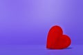 Heart on purple background. Free space on the left