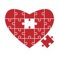 Heart puzzle, missing piece