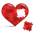 Heart Puzzle with open place Royalty Free Stock Photo