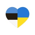 Heart puzzle pieces with national flags of Estonia and Ukraine, connected parts Royalty Free Stock Photo