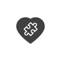 Heart puzzle vector icon Royalty Free Stock Photo