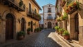 In the heart of a quaint, Spanish village Royalty Free Stock Photo