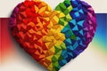 Heart in rainbow color, LGBTQ pride..Love concept - valentine element. Generative AI