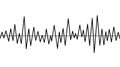 Heart rate,cardiogram icon. Pulse waveform. Heart rythm problems, arrhythmia. Medical illustration. Isolated black and