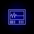 heart rate, death outline blue neon icon. detailed set of death illustrations icons. can be used for web, logo, mobile app, UI, UX