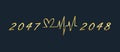 2047,2048 with heart and heart rate Ecg.health context 2047,2048.2047, 2048 new year Royalty Free Stock Photo