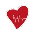 heart rate health cardiology symbol cut line Royalty Free Stock Photo