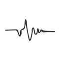 Heart rate icon in doodle sketch lines. Human pulse line beep graph in vector Royalty Free Stock Photo