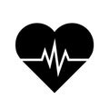 Heart rate icon - health monitor. black Heart Rate.Blood pressure vector icon Royalty Free Stock Photo