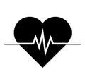 Heart rate icon - health monitor. Red Heart Rate.Blood pressure vector icon Royalty Free Stock Photo