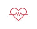 Heart rate icon - health monitor. Red Heart Rate.Blood pressure vector icon Royalty Free Stock Photo