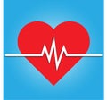 Heart rate icon - health monitor. Red Heart Rate.Blood pressure vector icon Royalty Free Stock Photo