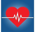 Heart rate icon - health monitor. Red Heart Rate.Blood pressure vector icon Royalty Free Stock Photo