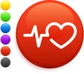 Heart rate icon on round internet button Royalty Free Stock Photo