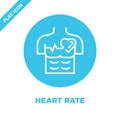 heart rate icon vector from healthy life collection. Thin line heart rate outline icon vector  illustration. Linear symbol for use Royalty Free Stock Photo