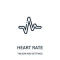 heart rate icon vector from tab bar and settings collection. Thin line heart rate outline icon vector illustration Royalty Free Stock Photo