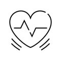 Heart rate line icon, concept sign, outline vector illustration, linear symbol. Royalty Free Stock Photo