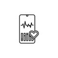 Heart rate mobile icon. Element of mobile technology icon