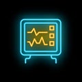 Heart rate monitor icon neon vector Royalty Free Stock Photo