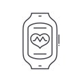 Heart rate monitor icon, linear isolated illustration, thin line vector, web design sign, outline concept symbol with Royalty Free Stock Photo