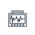 heart rate monitor icon vector from health concept. Thin line illustration of heart rate monitor editable stroke. heart rate Royalty Free Stock Photo