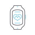 heart rate monitor line icon, outline symbol, vector illustration, concept sign Royalty Free Stock Photo