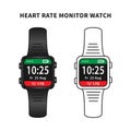 Heart rate monitor watch concept vector illustration