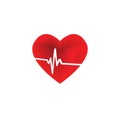 Heart rate pulse icon, medical, vector illustration