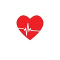 Heart rate pulse icon, medical, vector illustration,white background.
