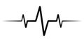 Heart rate pulse, icon medicine logo, vector heartbeat heart rate icon, audio sound radio wave amplitude spikes Royalty Free Stock Photo
