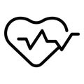 Heart rate runner icon outline vector. Male activity