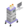 Heart rate surgery device icon, isometric style