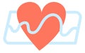 Heart rate symbol. Cardiologic test icon. Health diagnostic