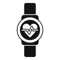 Heart rate tracker icon simple vector. Watch app