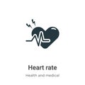 Heart rate vector icon on white background. Flat vector heart rate icon symbol sign from modern health and medical collection for Royalty Free Stock Photo