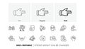 Heart rating, Voting campaign and Face declined line icons. For web app, printing. Line icons. Vector