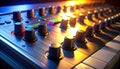 Synthesizer Knobs and Keys in a Music Studio Royalty Free Stock Photo